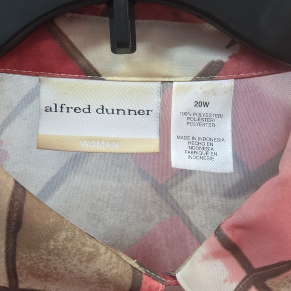 Alfred Dunner Red and Brown Plaid Blouse - Picture 4 of 6